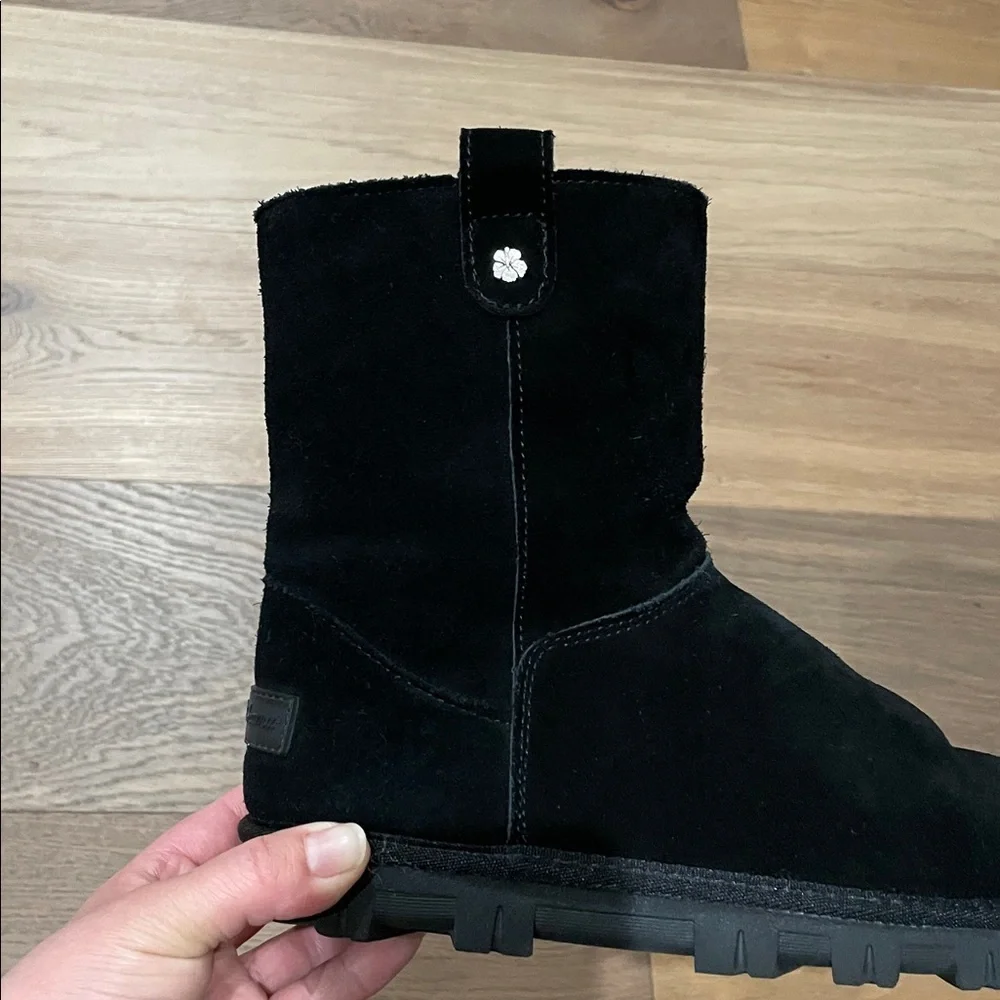 Tommy Bahama Fur Lined Boots Black Suede Size 8 Warm Winter Snow Boots